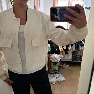 Women's Cream Bomber Jacket
